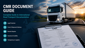 Eksempel på CMR-transportdokument brugt i europæisk vejgodstransport, der viser forsendelsesoplysninger, underskrifter og logistikpapirer